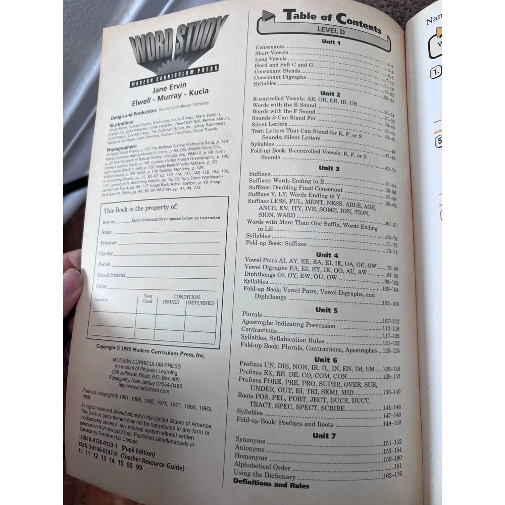 Modern Curriculum Press Word Study Workbook Level D Brown Plaid Good Preowned